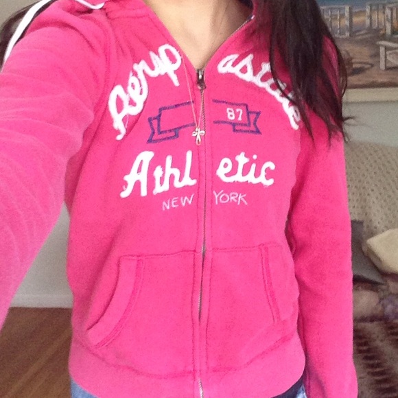 Cute Pink zip up hoodie from Aeropostale!