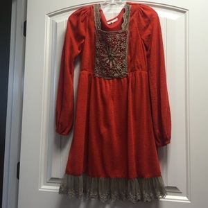 Summer dress! Orange with delicate lace!