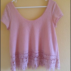 LA Hearts off-the-shoulder crop top