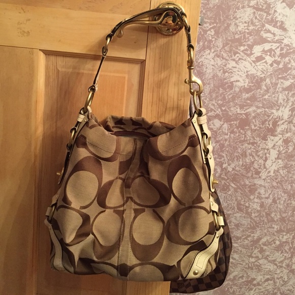 Authentic beige & brown Coach bag - Picture 3 of 4