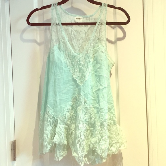 Free People Intimately Light Blue / Mint Green Top