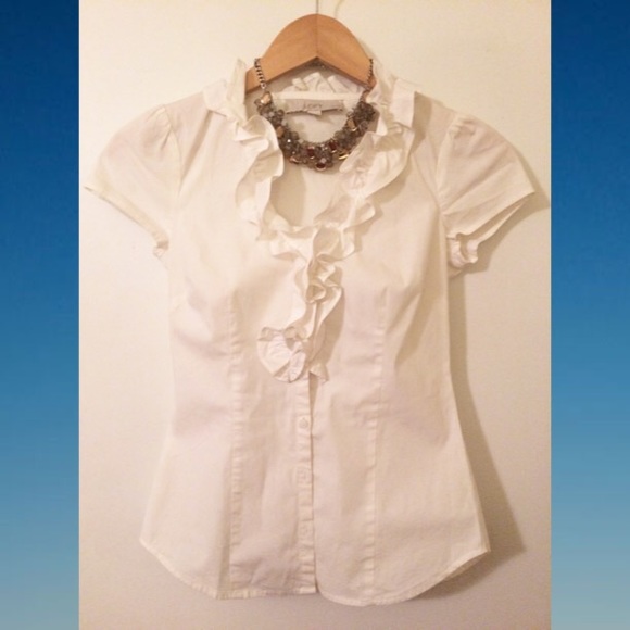 SOLD LOFT  Ruffle Button Down Top - Petite