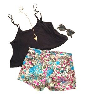 7 For All Mankind Floral Denim Shorts 7 For All Mankind Floral Denim Shorts 