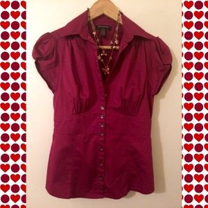 Banana Republic Berry Button Down Top