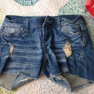 distressed denim shorts
