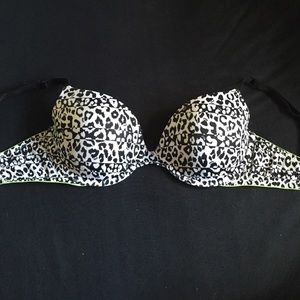 Pink victoria secret black and white cheetah bra