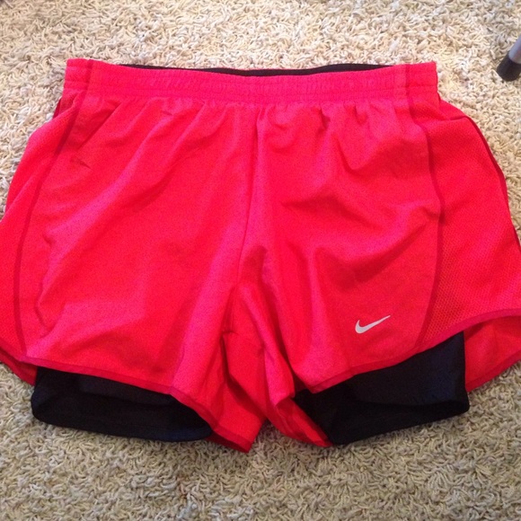 Red/orange running shorts