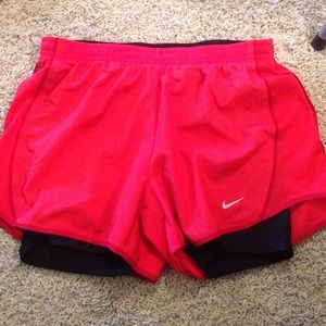 Red/orange running shorts