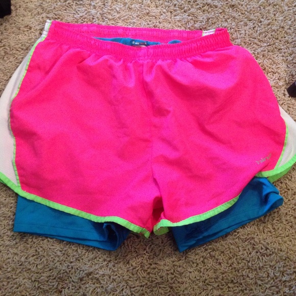 Pink running shorts