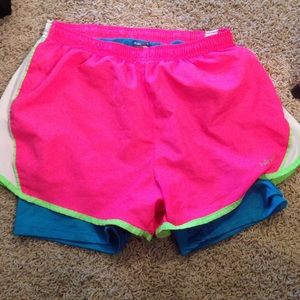 Pink running shorts