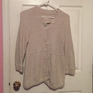 Cream cozy & girly button up sweater