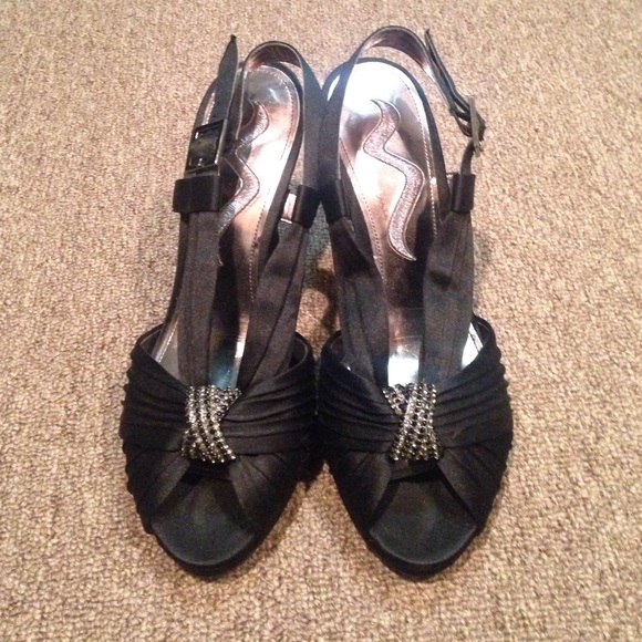 Black open-toed heels