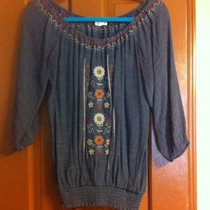 Blue flower shirt