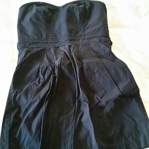 Navy blue strapless dress