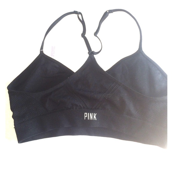 Pink racer back sports bra