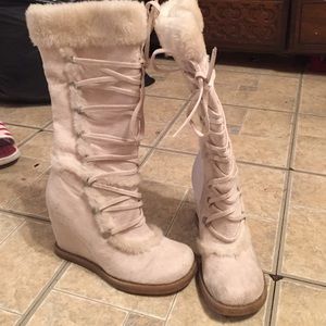 Off white wedge boots. Doesn't come with shoe box