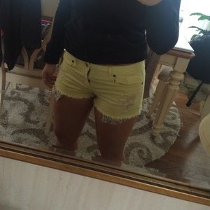 Forever 21 yellow high waisted shorts