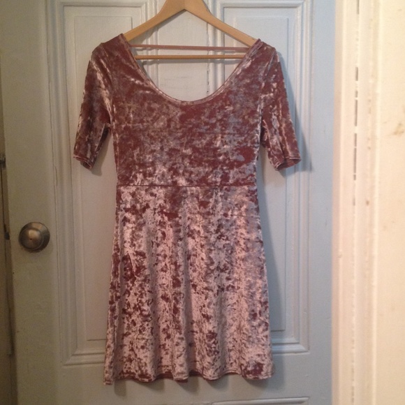 Kimchi Blue velvet pink skater dress