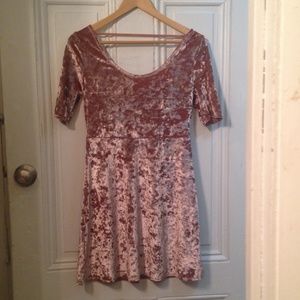 Kimchi Blue velvet pink skater dress