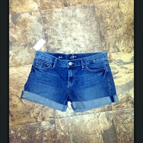 New Ann Taylor Denim Cuff Shorts 2/26