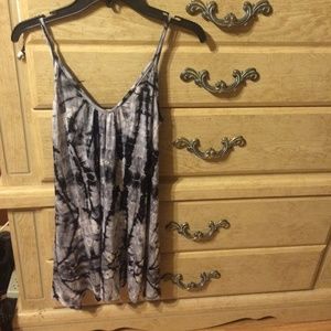 Black grey white tie dye dress