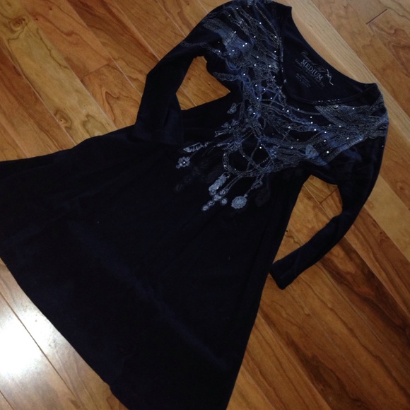 Cowgirl Tuff 3/4 sleeve black dress