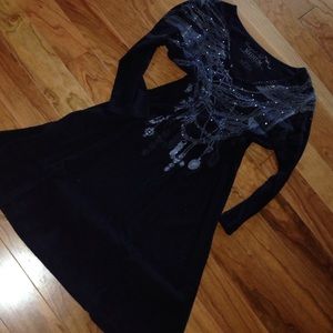 Cowgirl Tuff 3/4 sleeve black dress