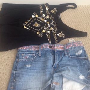 Hollister shorts and Express tank top