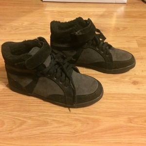 Black on grey sneakers