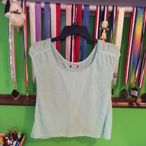 Mint green slightly cropped top