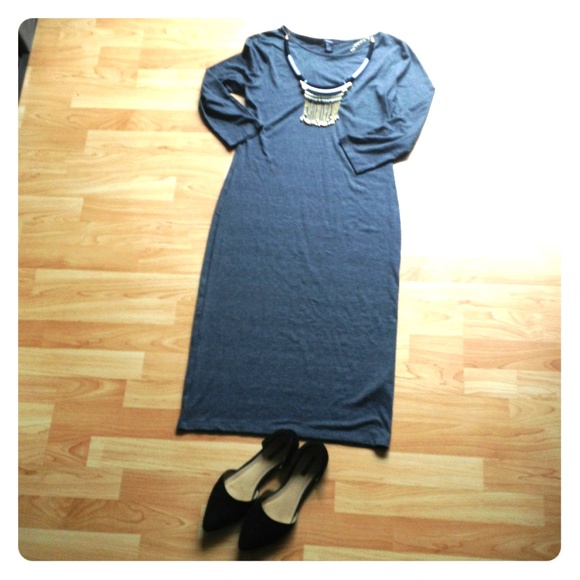 F21 grey midi length dress  nwt