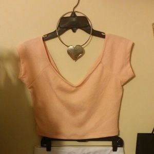 Arden B. Peach halter top
