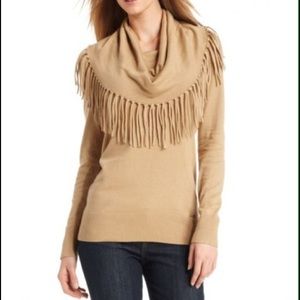 MICHAEL Michael kors cowl neck fringe sweater