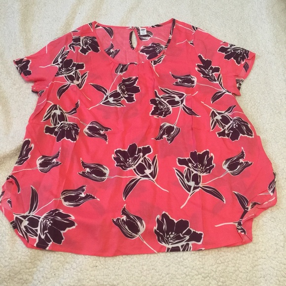 Pink and Burgundy Floral Top