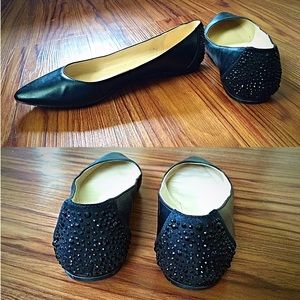 Black Pointed Toe Nine West Flats