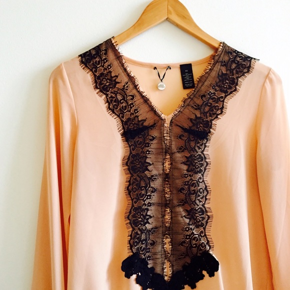 Pretty Chiffon + Lace Top - Picture 2 of 4