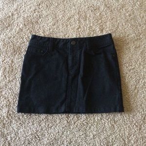 Black denim skirt