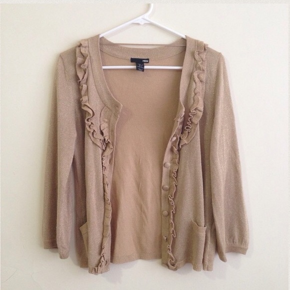 H&M Gold Sparkling Ruffled Cardigan - Picture 3 of 3