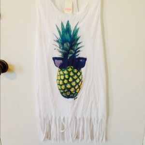 Victoria's Secret Pink Fringe Pineapple Tank Top