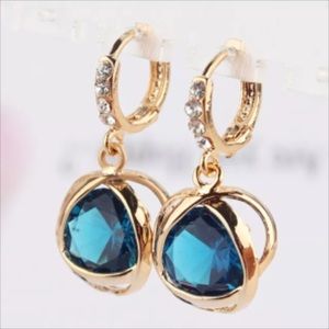 Austrian aquamarine crystal earrings