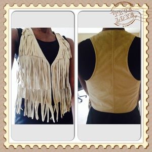 Miley Cyrus fringed faux suede vest for Khala!