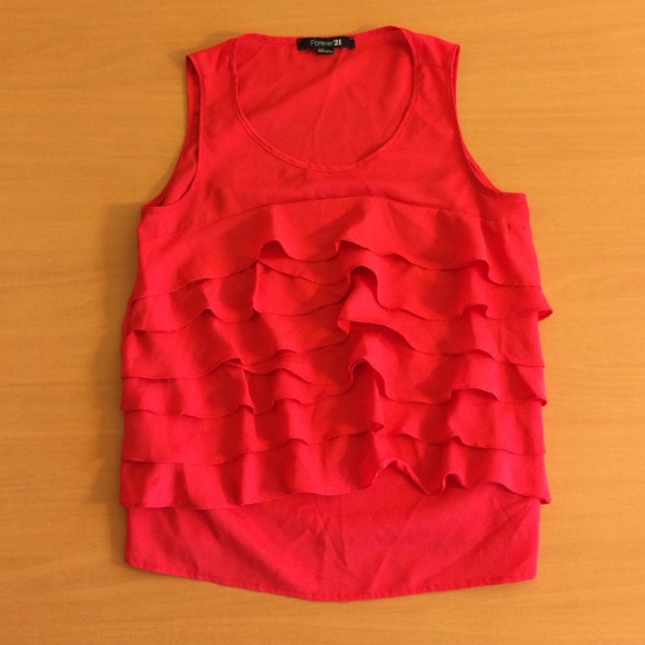 💌FOREVER 21 Red Ruffle top💌