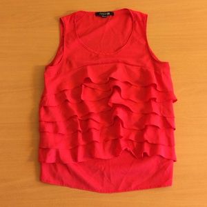 💌FOREVER 21 Red Ruffle top💌