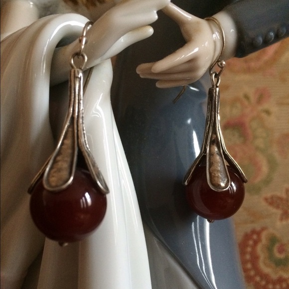 ❤️Sold PFF BUNDLE❤️SS Orange Carnelian  Earings - Picture 2 of 4