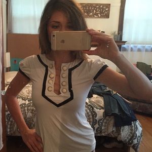 Black white and gold trim top  bebe medium