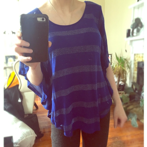 Express Brand Blue Stripe Tee