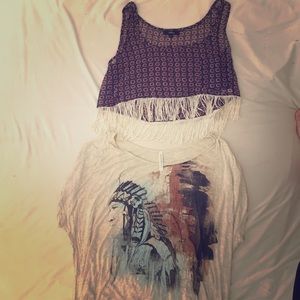 2 for price of 1 fringe crop tops! With fringe