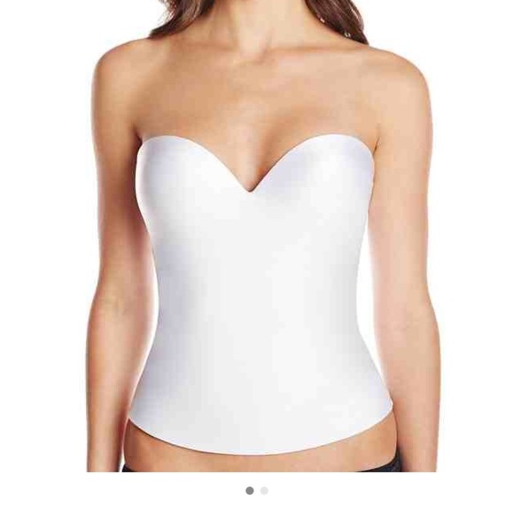 New, never worn, long-line white bustier