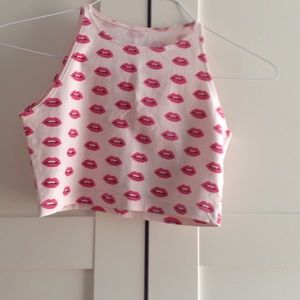 American apparel lips crop top