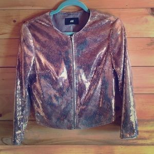 Gold sequin light jacket
